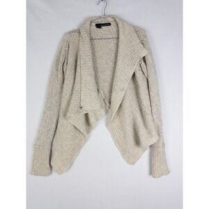 360 Cashmere Cardigan Womens S Knit Wool Cashmere Open Front Fringe Casual